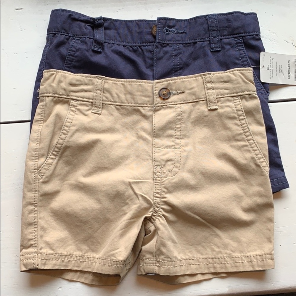 Carter’s- shorts- khaki & navy blue- never worn!